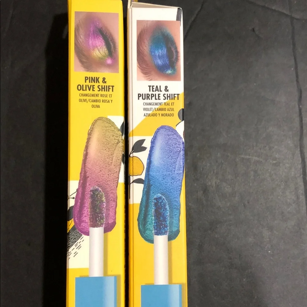 2pack Pink Olive and Teal Purple duochrome light shifting‎ eyeshadows brand new